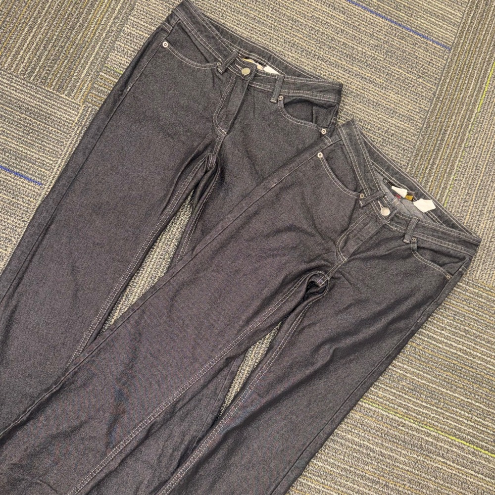 McDonald's Work Pants Womens 0R Dark Indigo Lot of 2 Excellent Contrast Stitch